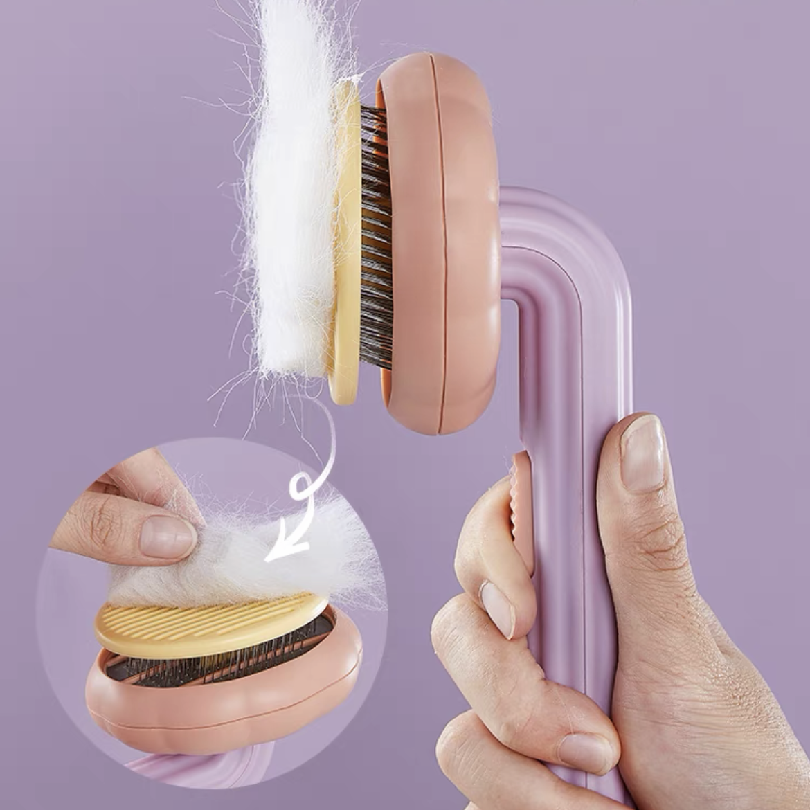 Self-Cleaning Pet Grooming One-Click Hair Brush - Sunflower