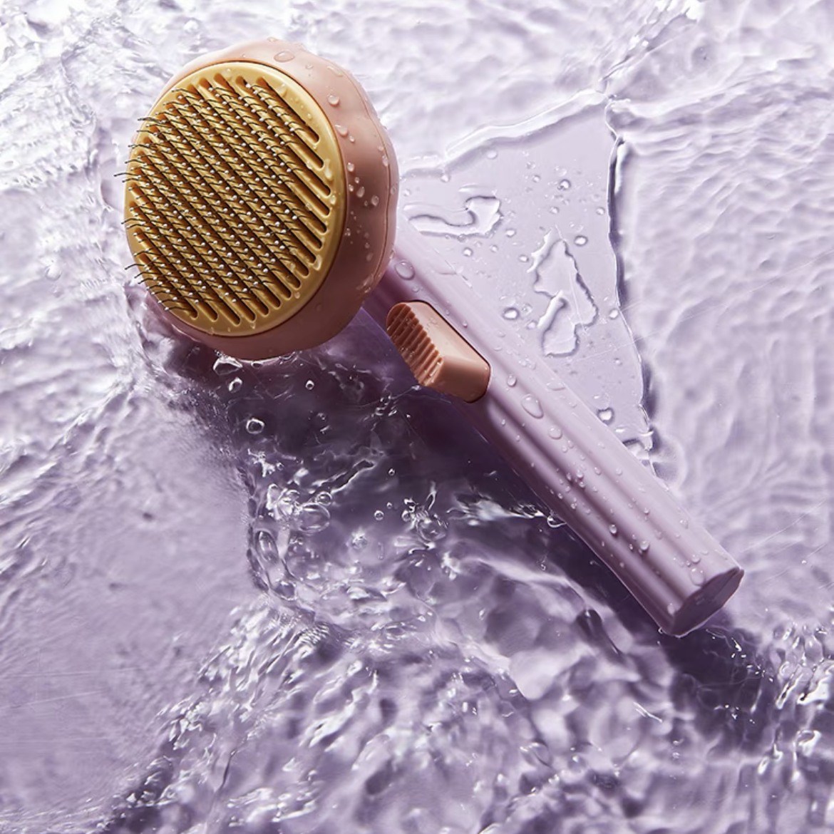 Self-Cleaning Pet Grooming One-Click Hair Brush - Sunflower