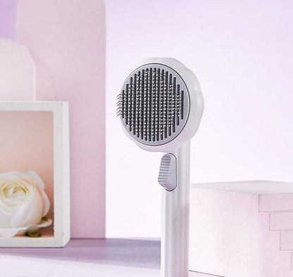 Self-Cleaning Pet Grooming One-Click Hair Brush - Sunflower